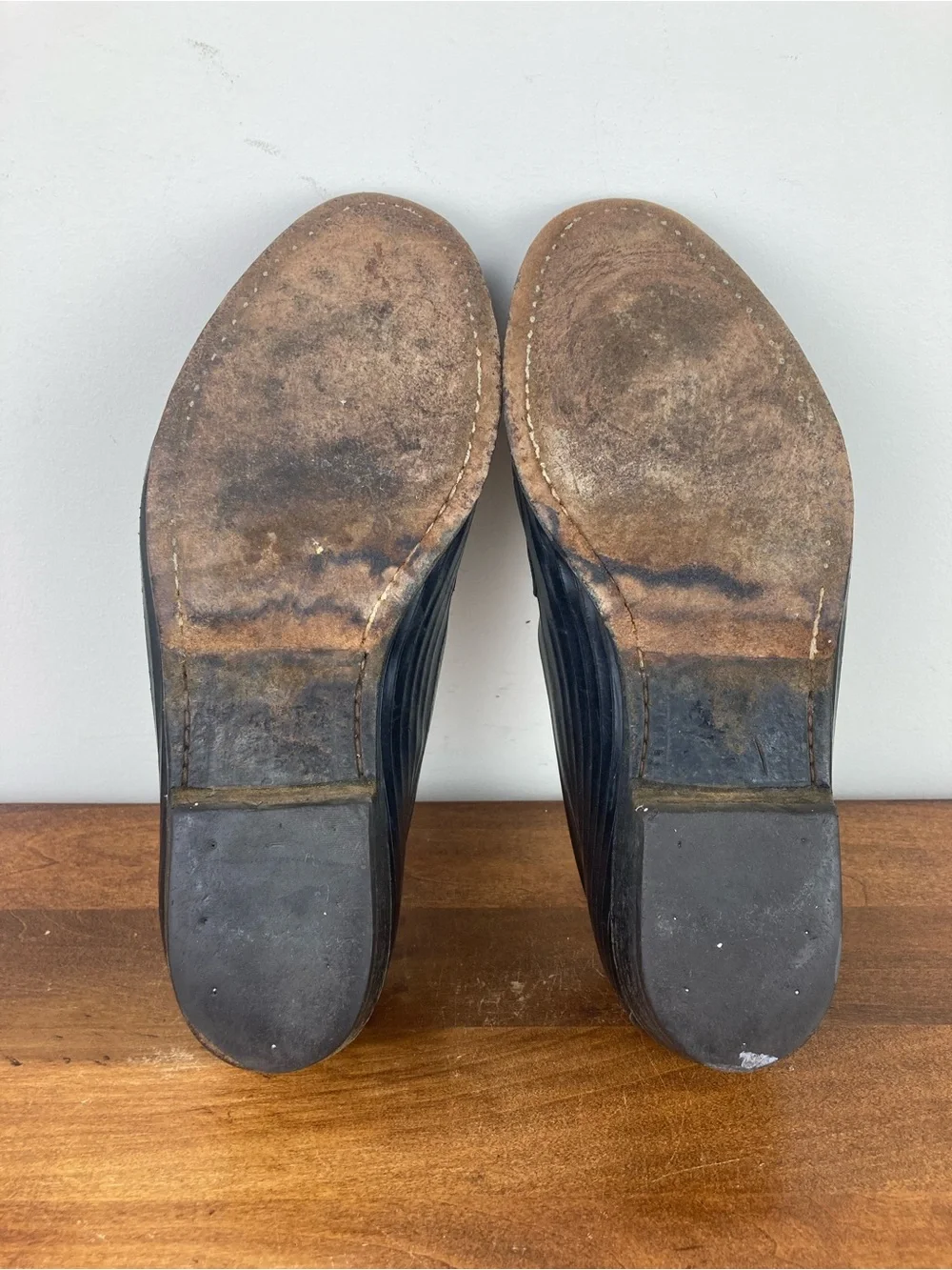 Bragano by Cole Haan Loafers Black Brown Leather Men's Size 9.5M Made Italy.